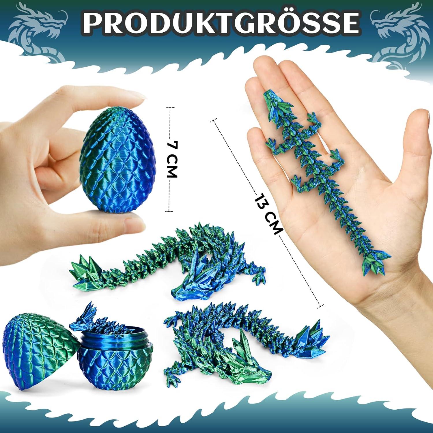 

Набор из 4 миниатюрных 3D яиц дракона с драконом - 13 см, подвижные суставы, игрушки-драконы, хрустальная игрушка-дракон - Подходит в качестве игрушек для мальчиков 5/6/7/8/9 лет