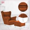 Zoja Wing Chair with Footrest Scandinavian Family Meble Orange Ginger