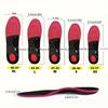 1 Pair EVA Arch Support Insoles - Shock Absorbing, Comfortable Athletic Inserts with Textured Red & Black Design,Boots - Perfect for Running, Hiking
