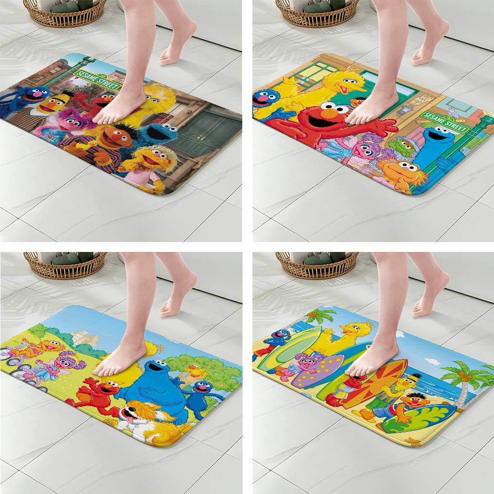 Cookies-ELMO-Sesame Street Carpet Bathroom Anti-slip Mat Home Decoration Mat Entrance Door Mat Scratch-resistant Door Mat