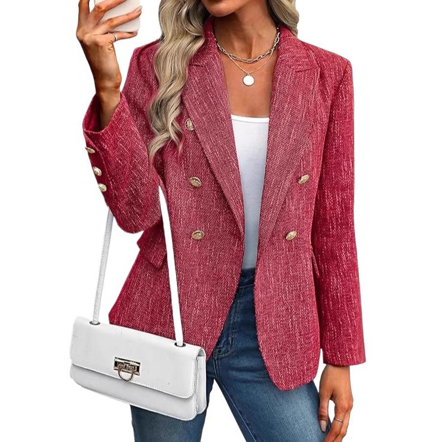 New Women's Solid Color Blazer Autumn Casual Fashion Street Style Jacket