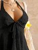 Summer 2026 Women's V-neck Halter Bikini with Ruffle Cover-up