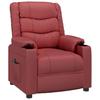 Electric Recliner Chair Burgundy Artificial Leather