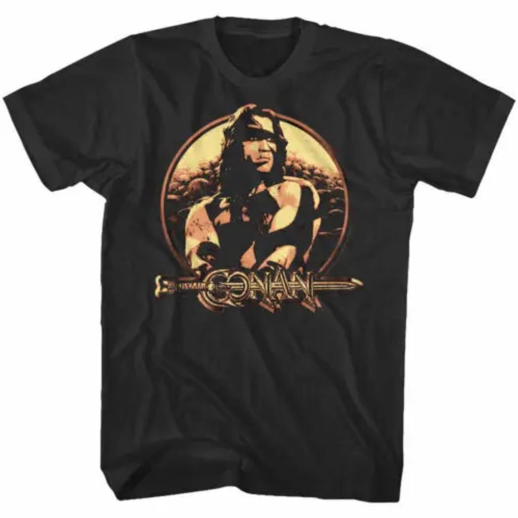 Conan the Barbarian Vintage Shield Men's T Shirt Arnold Schwarzenegger Sword