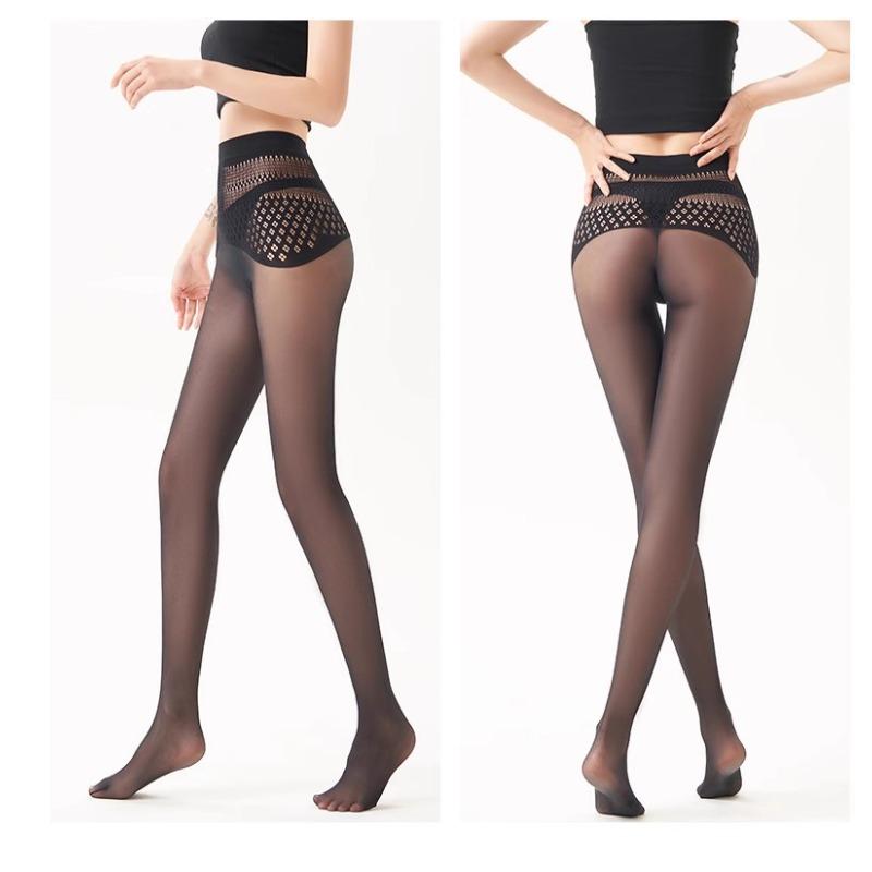 Glossy Pantyhose Women Sexy High Elastic Stockings Ultra-Thin Lace Waist Tights Ladies Smooth Hosiery Leggings