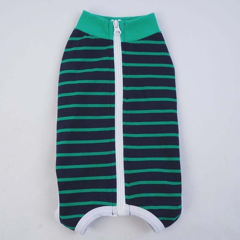 Dog Clothes, Thin Belly Protection Vest, Belly Anti-cool Free Striped Shirt, Back Buttons, Female Dog Sterilization and Weaning