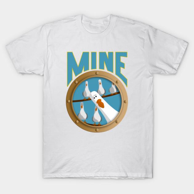 

Men Black Print T-shirt Mine! Seagulls Inspired By Finding Nemo No-Cut Transfer Paper Print Cotton Tshirt 3XL белый