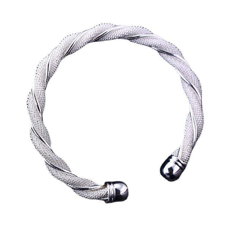 Yibaijia Silver-Plated European & American Braided Mesh Bracelet