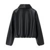 European and American style, new women's clothing, fashionable, casual, versatile lapel long-sleeved leather jacket