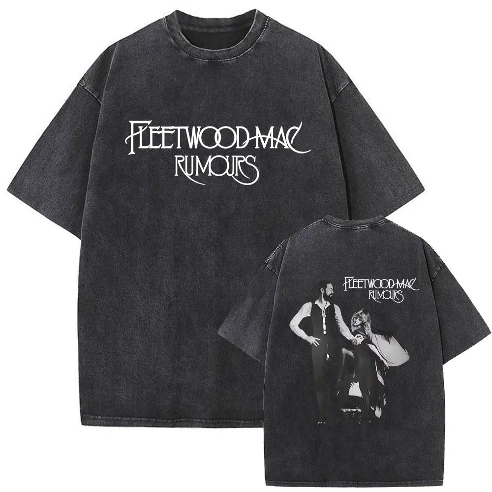 Washed Vintage Rock Band Fleetwood Mac Graphic T-shirt Stevie Nicks T Shirt Rumours T Shirts Men Women Gothic Oversized T-shirts