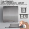 8mm Thick Stainless Steel Panel Switch Socket - UK/FR/EU/US/UN Standards 13A Single/Double Gang Power Outlet