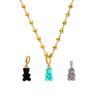 European & American Heart-Shaped Gold-Plated Colorful Gummy Bear Pendant Necklace for Men & Women: Korean Hot Style