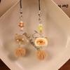 Cute Fluffy Cat Phone Charm with Pompom Tail 3D Kitten Keychain Bag Pendant Creative Cartoon for Girls