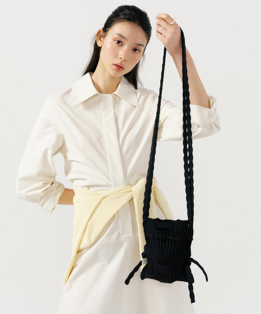 Pleatsmama Mini Crossbow Bag Black
