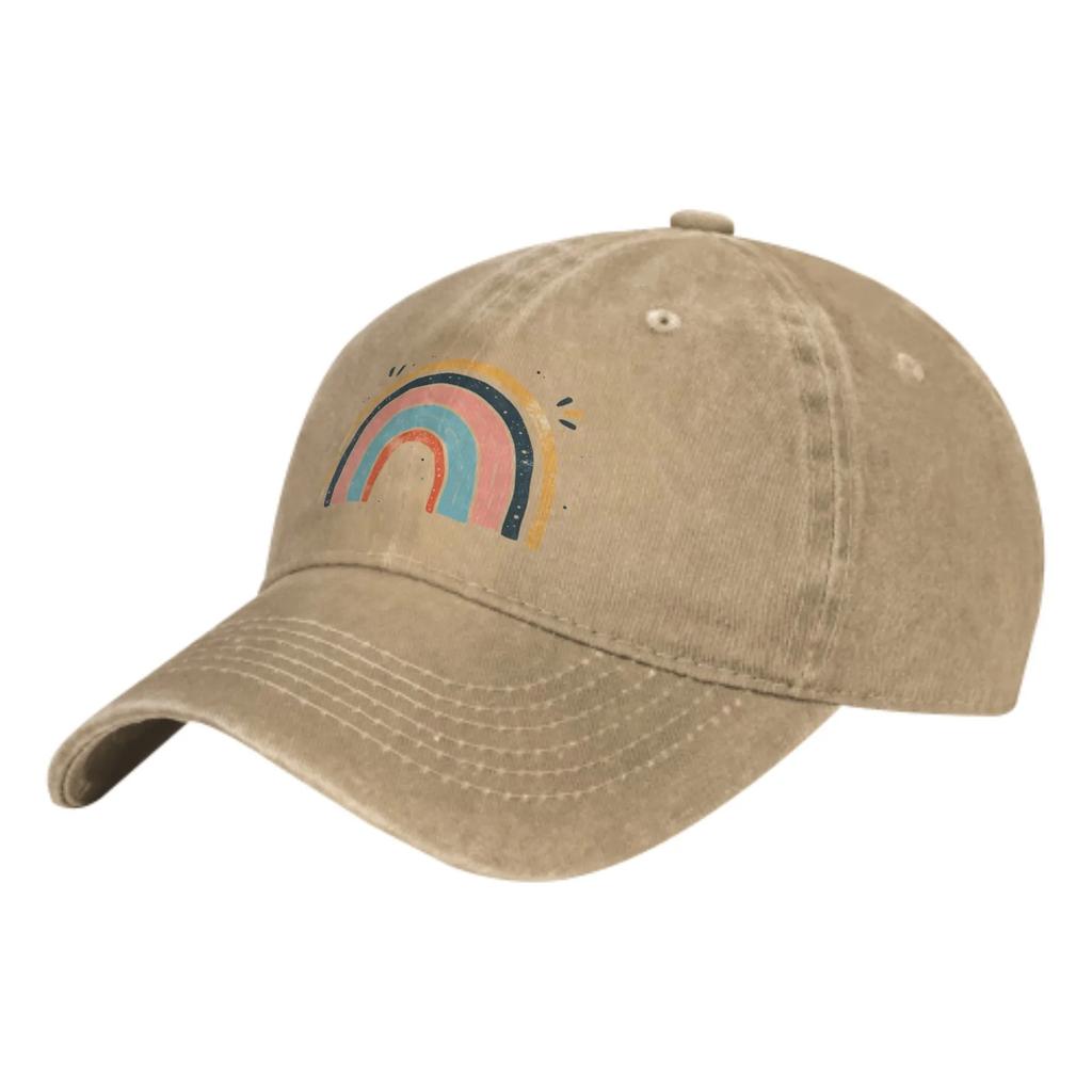 Gorra de camionero de algodón clásica de moda arcoíris colorido acuarela, gorra de vaquero de papá de verano, gorras de baloncesto para ocio al aire libre