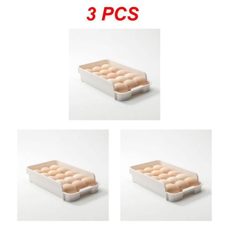 Automatic Scrolling Egg Rack Holder Storage Box Egg Basket Container Organizer Rolldown Refrigerator Double-layer Egg Shelf