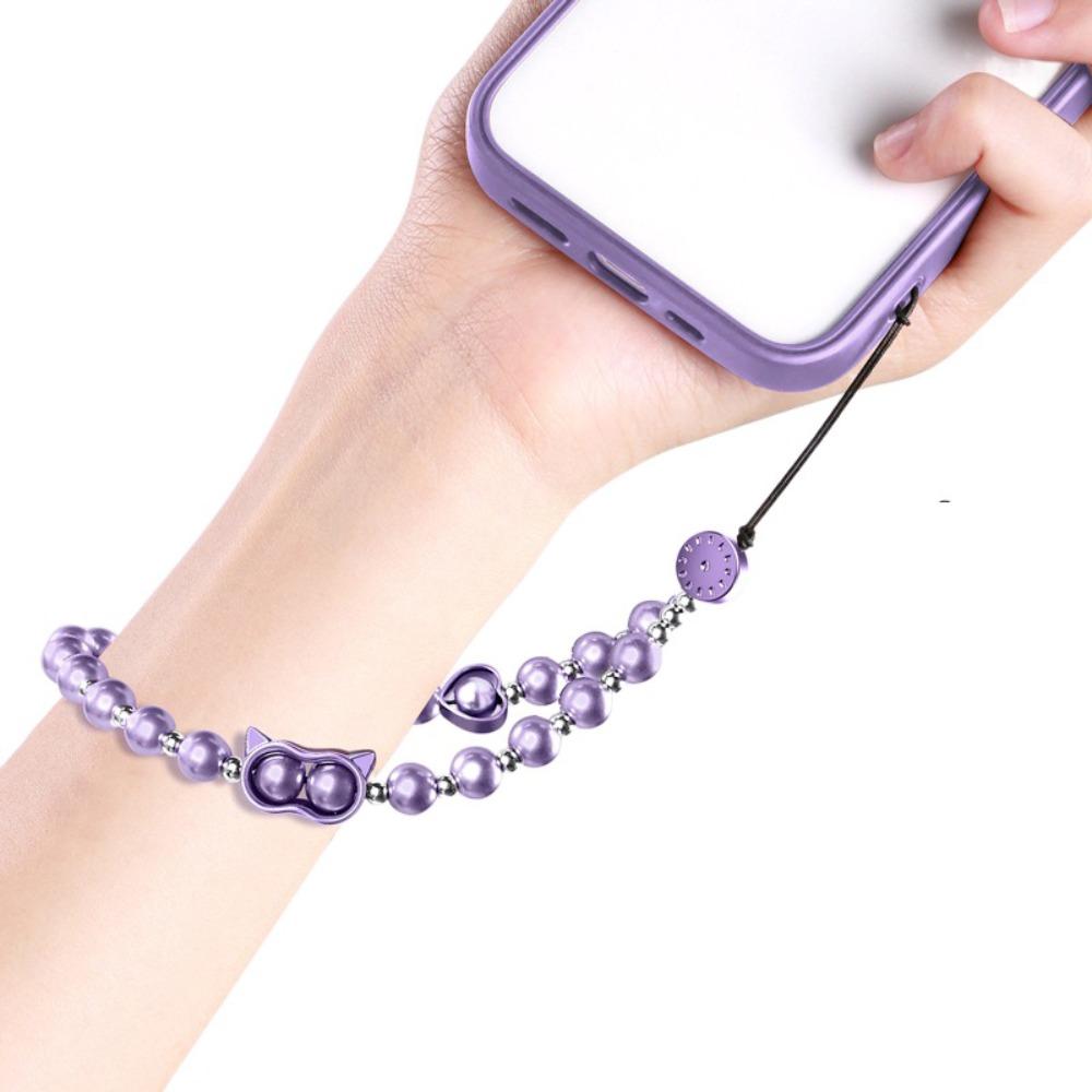 Handmade Beaded Phone Lanyard Wrist Strap Cellphone Charm Pearl Phone Chain Phone Accessories