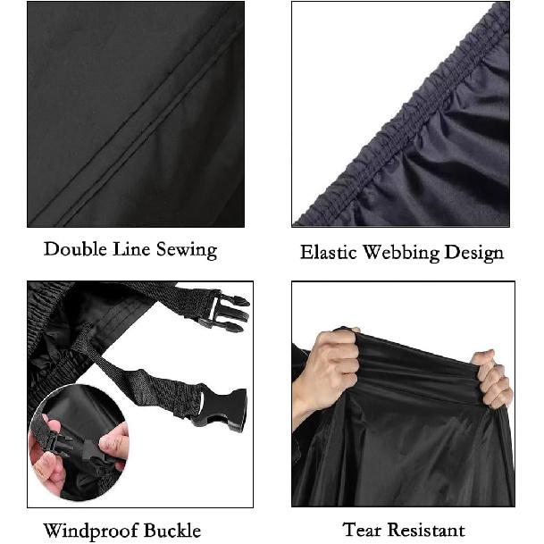 Motorcycle Cover Waterproof, Outdoor Motorbike Cover With Lock-Holes, All Season Protection Motorbike Vehicle Covers Fits Up To 97" Motorcycles, Size
