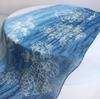 Gradient Blue Color Linen Soft Scarves Women Tie Dyed Ethnic Design Scarf Summer Travel Sunscreen Long Shawl 60x185cm