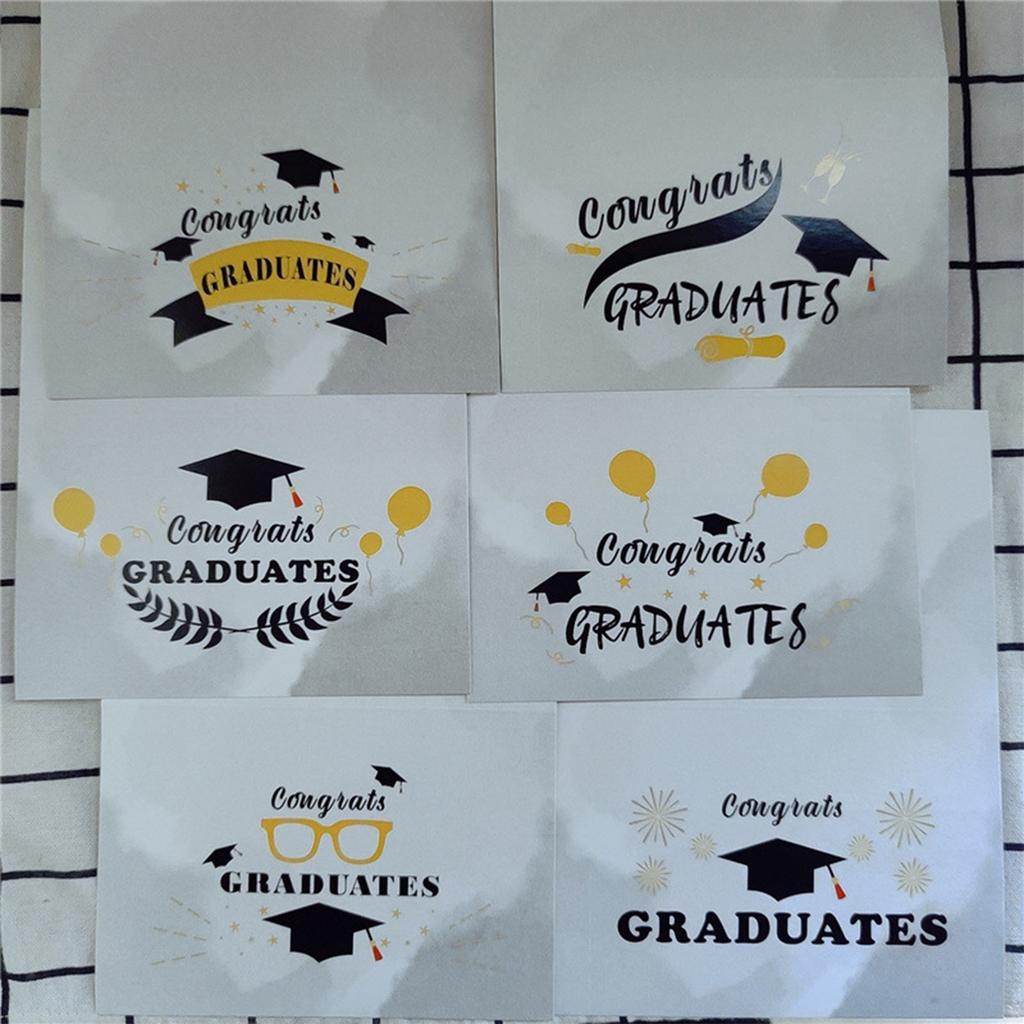 Graduation Cards With Envelopes And Stickers - 6 Artist Rendered Designs - Perfect For College And High School Graduation Gifts And Party Supplies