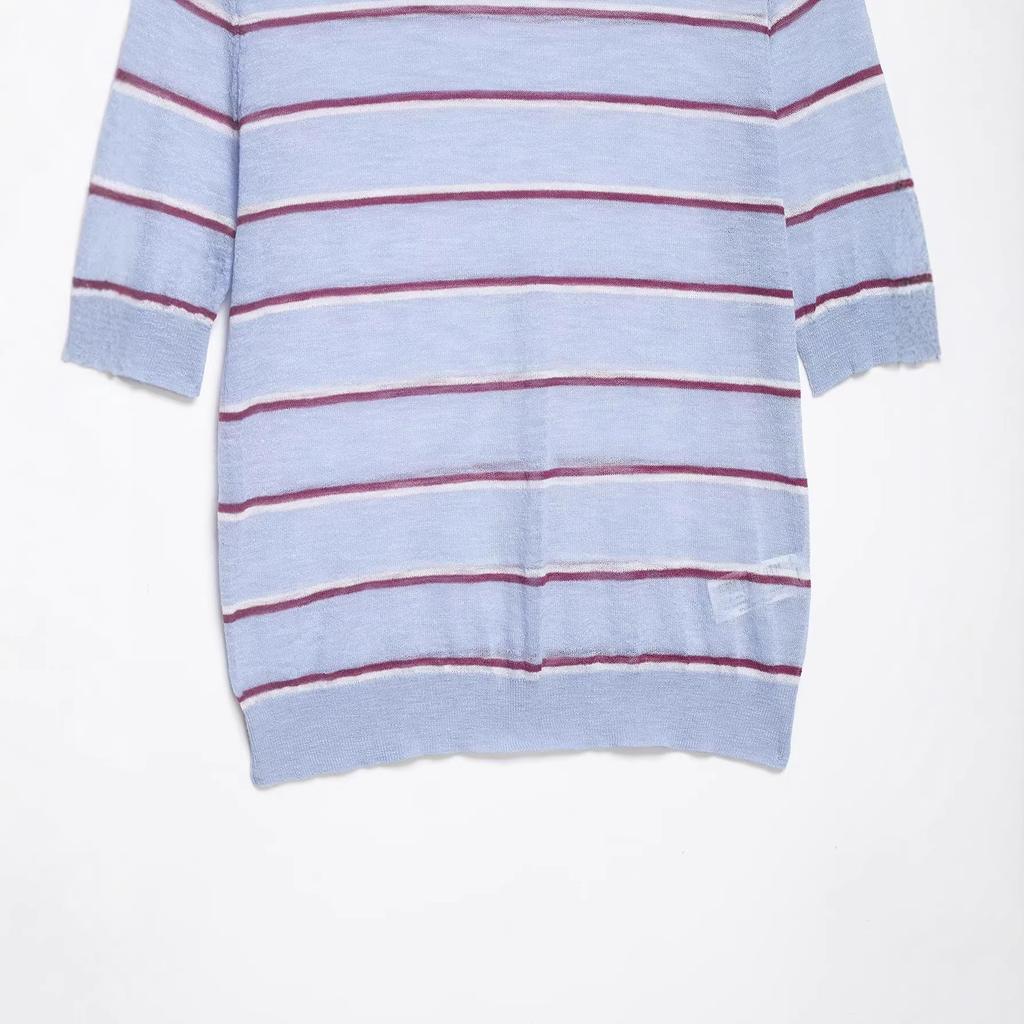 European and American Style, New Women's Clothing, Fashionable, Versatile, Cross-border Foreign Trade Striped Ultra-fine Knitted Sweater Women