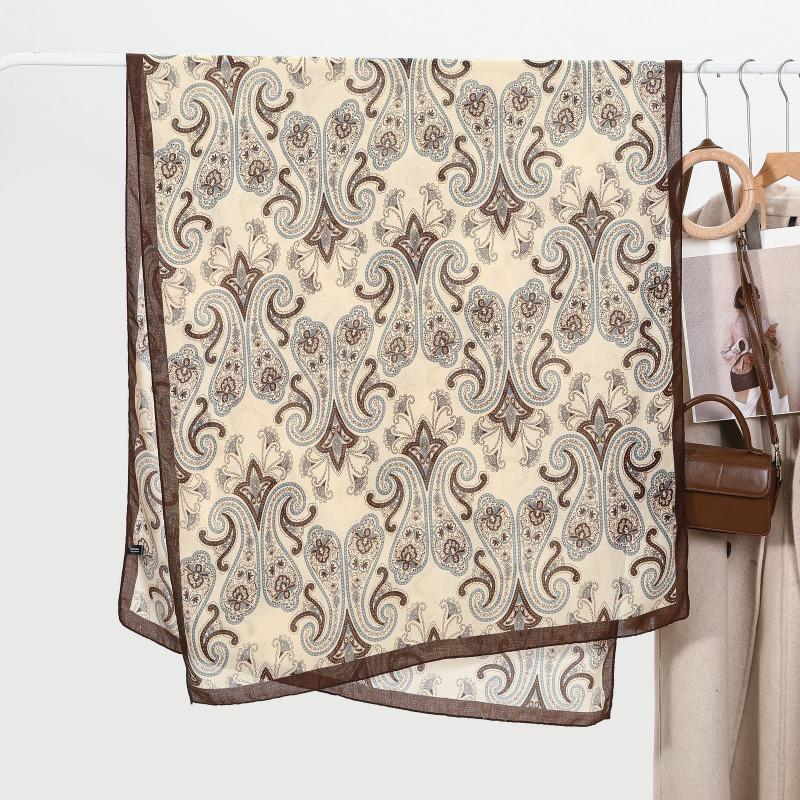Women's Printed Scarf Spring and Autumn Two-color Cashew Large Size Scarf Summer Beach Shawl Wholesale