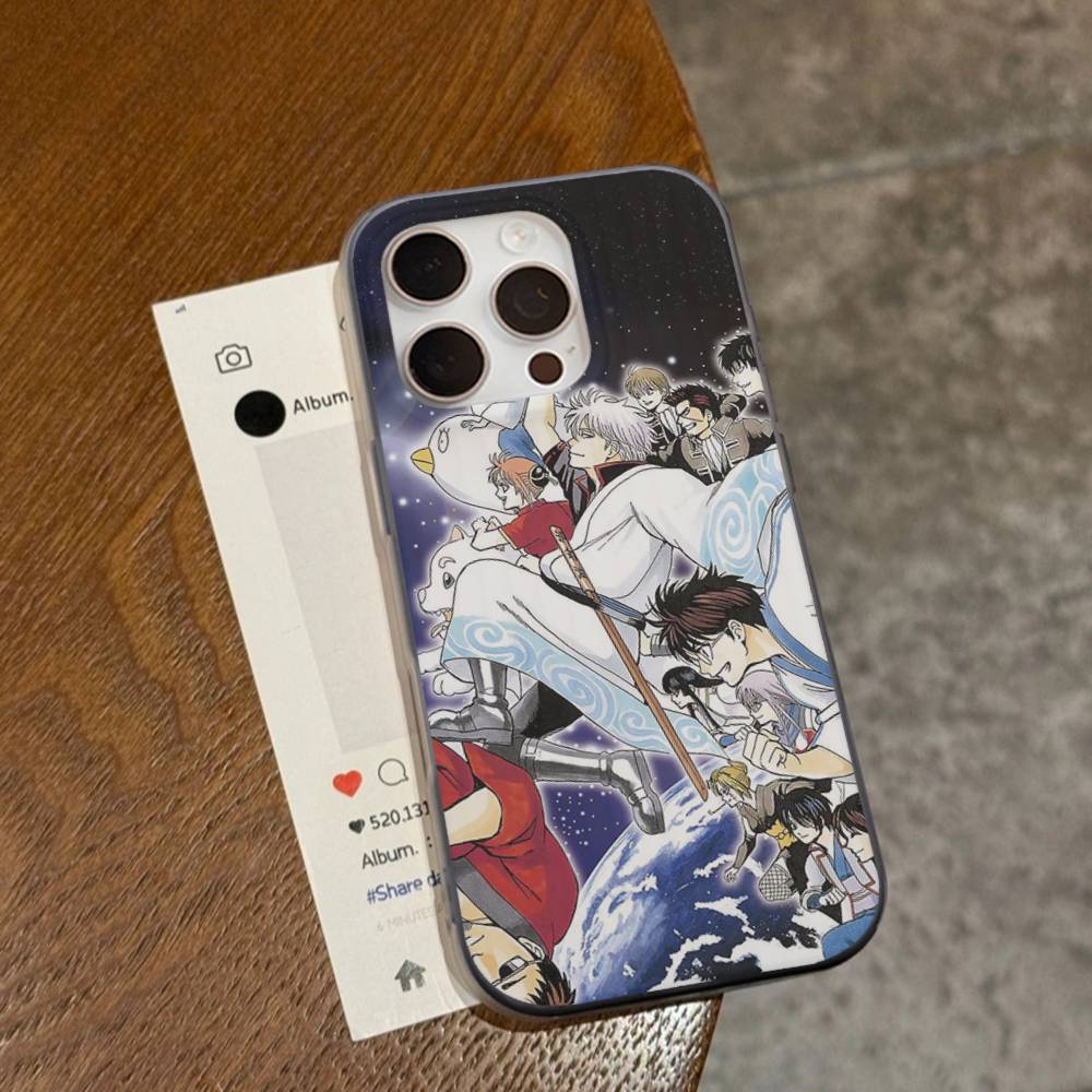 Lustige Anime GINTAMA Für IPhone 17 16 15 Plus Pro Max 12 14 Plus 11 13 Welle Wellige Streifen Funda Handyhülle