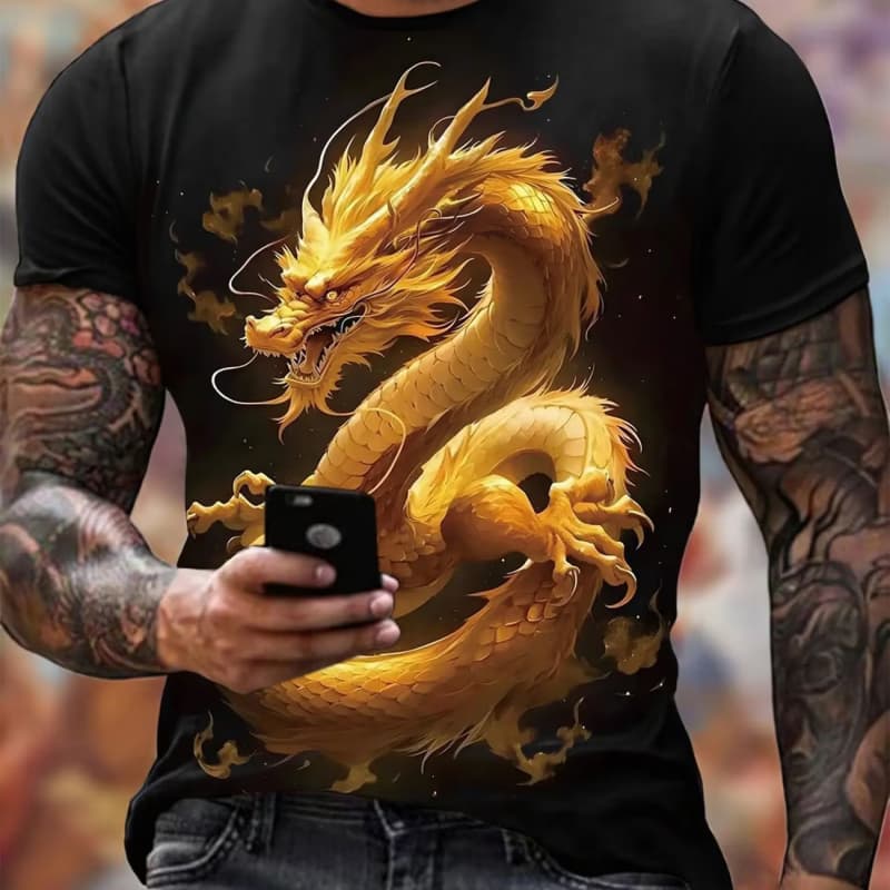 Herren Mode 3D Gedrucktes Herren T-Shirt Rundhals Kurzarm Trendige Streetwear