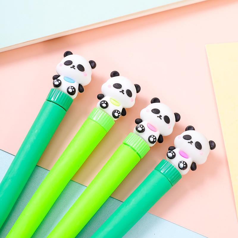 2Pcs Wholesale Cute Panda Neutral Pen for Writing Supplies Back To School Extra Smooth Writing Portable Lightweight for Birthday Party Favors