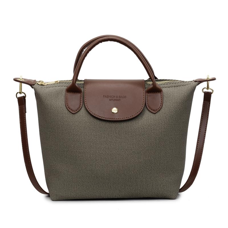 Nouveau sac fourre-tout de plage en Nylon mode femmes sac à main fourre-tout Oxford sacs à bandoulière femme imperméable boulettes pliant sac à provisions L vert