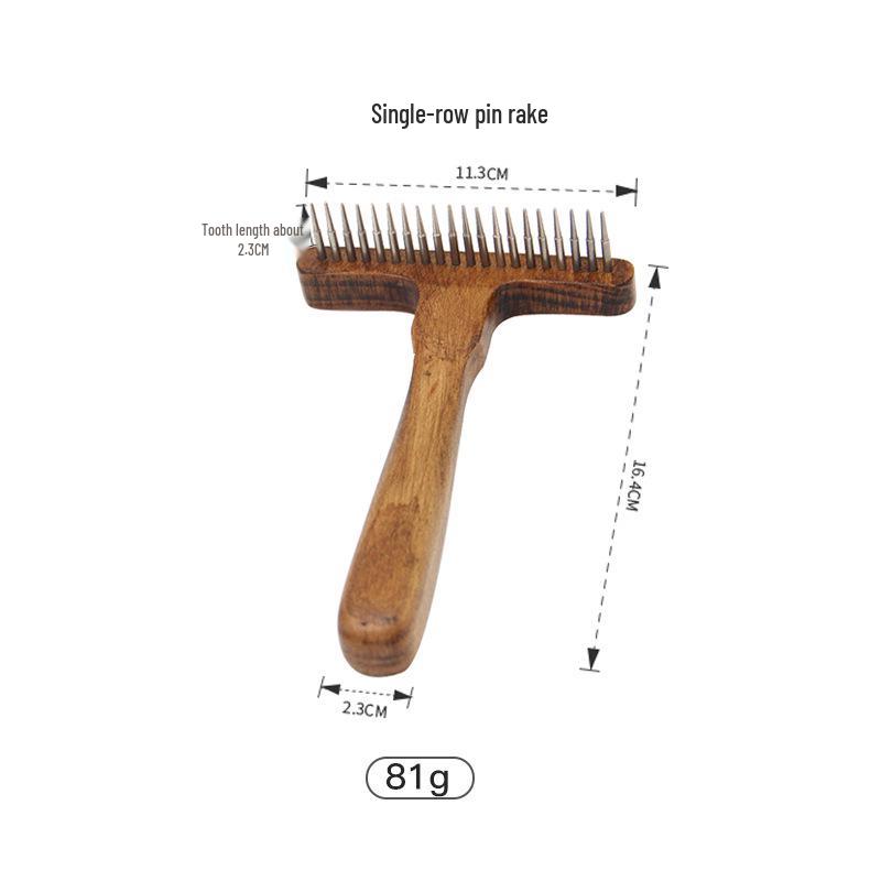 Solid Wood Antique Pet Comb for Cat and Dog Grooming