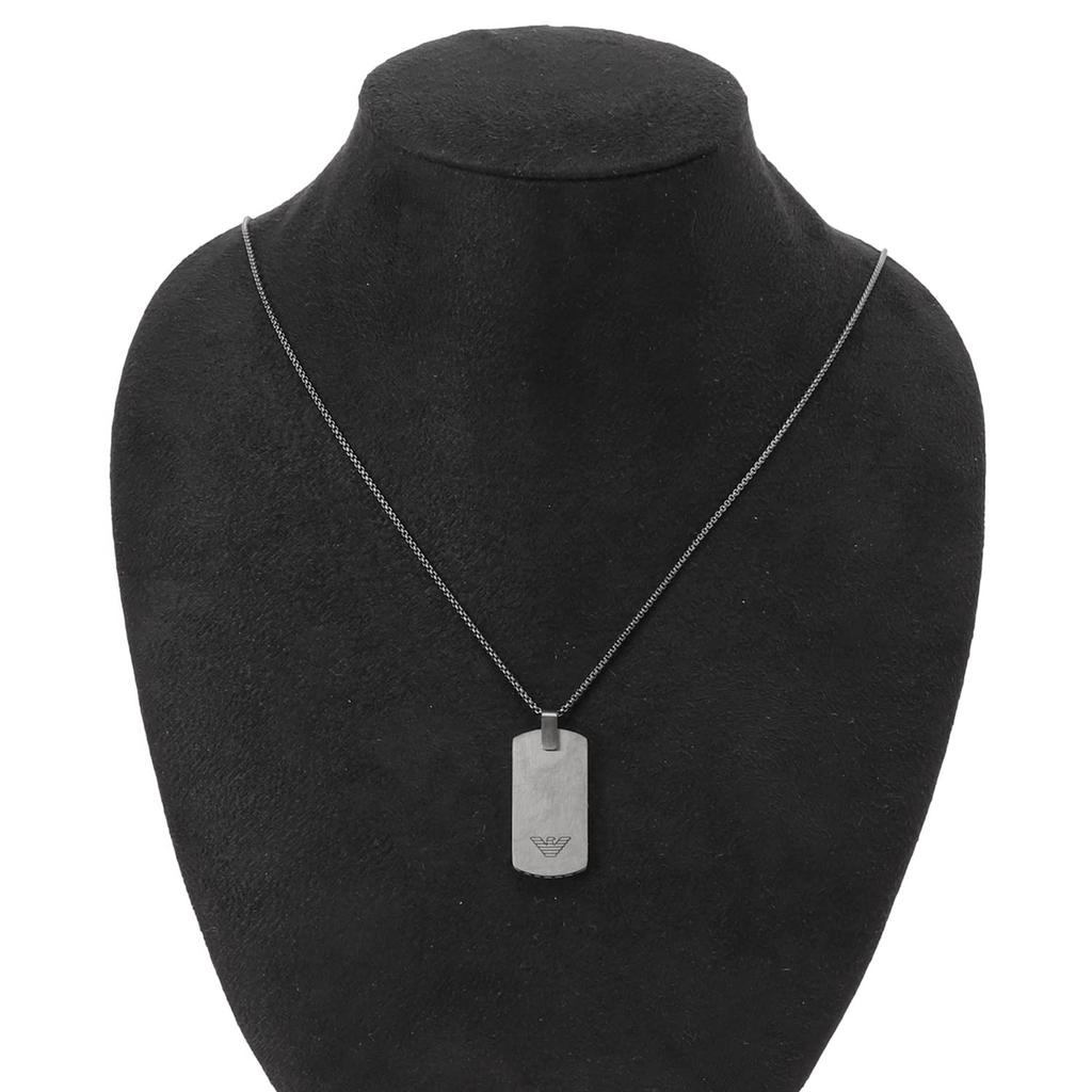 Emporio Armani Necklace Pendant in Black/Gunmetal [Used]