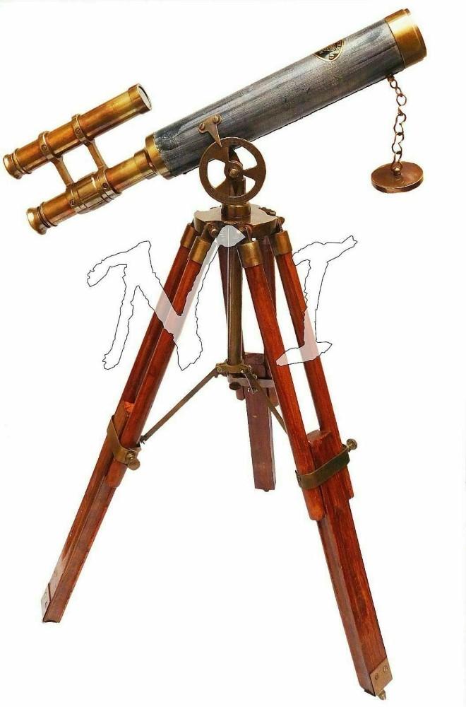 

Латунный телескоп с деревянной подставкой-штативом в морском стиле, винтажный декор для стола M аэро