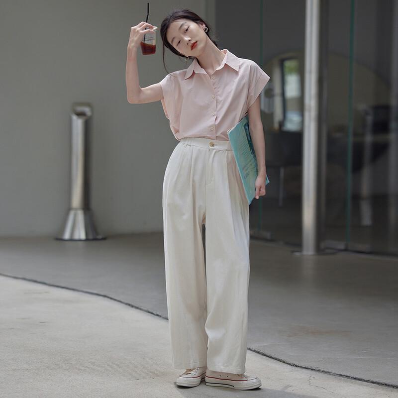 Elva' Island Women's Cotton Commuter Style Short-Sleeve Shirt