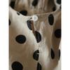 Summer New Literary Loose Cotton and Linen Polka Dot Round Neck Five-quarter Sleeve Dress Women's Medium and Long