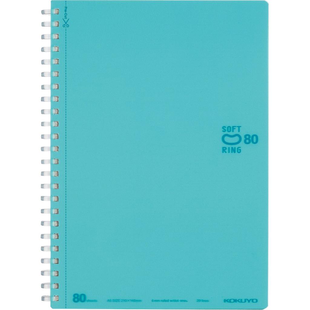 Notebook Soft Ring 80-Sheet A5 Dot-Grid Ruled -SV338BT-LB