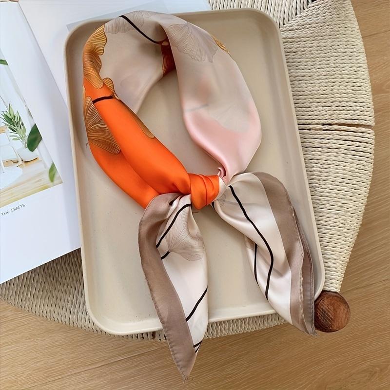 

70Cm Elegant Square Scarf Stylish Print Smooth Satin Shawl Wrap Neck Hair Accessory For Women Scarves Bandana Hijab 70x70cm