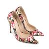 Summer Women's High Heels Indoor Fashion Print Designer Home Stiletto Sandals PU Leather Elegant Pointed Toe Women's High Heels