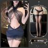 Sexy Lingerie Women's Sexy Tight Neck Lace Secretary Uniform Soft Yarn Hip Skirt Maid Suit