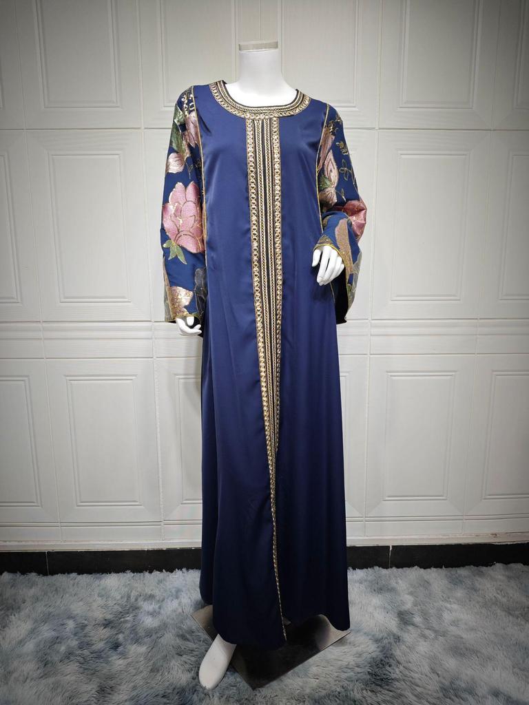 AB415 Dubai Robe: Besticktes Pailletten-Kaftan-Kleid für Damen