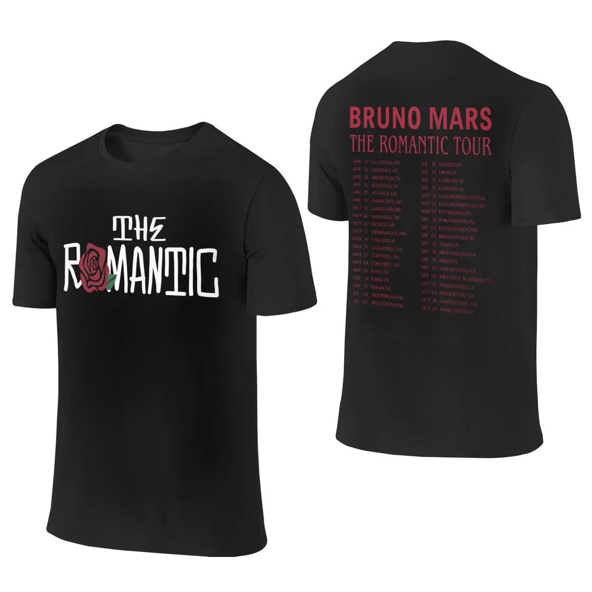 Fashion Hip Hop Clothes Heren Dames Bruno Mars The Romantic Tour 2026 Shirts Outfits Mode 100% Katoen T-shirt Tee Kleding Zomer Vrouwelijke Mannen Kleding S blauw