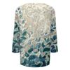 Women's Tops Three-quarter Sleeve Shirt V-neck Loose Casual Shirt Print T-shirt