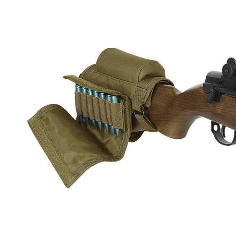 Camo Outdoor Butt Stock Rifle Cheek Rest Pouch Bullet Holder Adjustable Nylon Riser Pad Ammo Cartridges Bag for Hunting