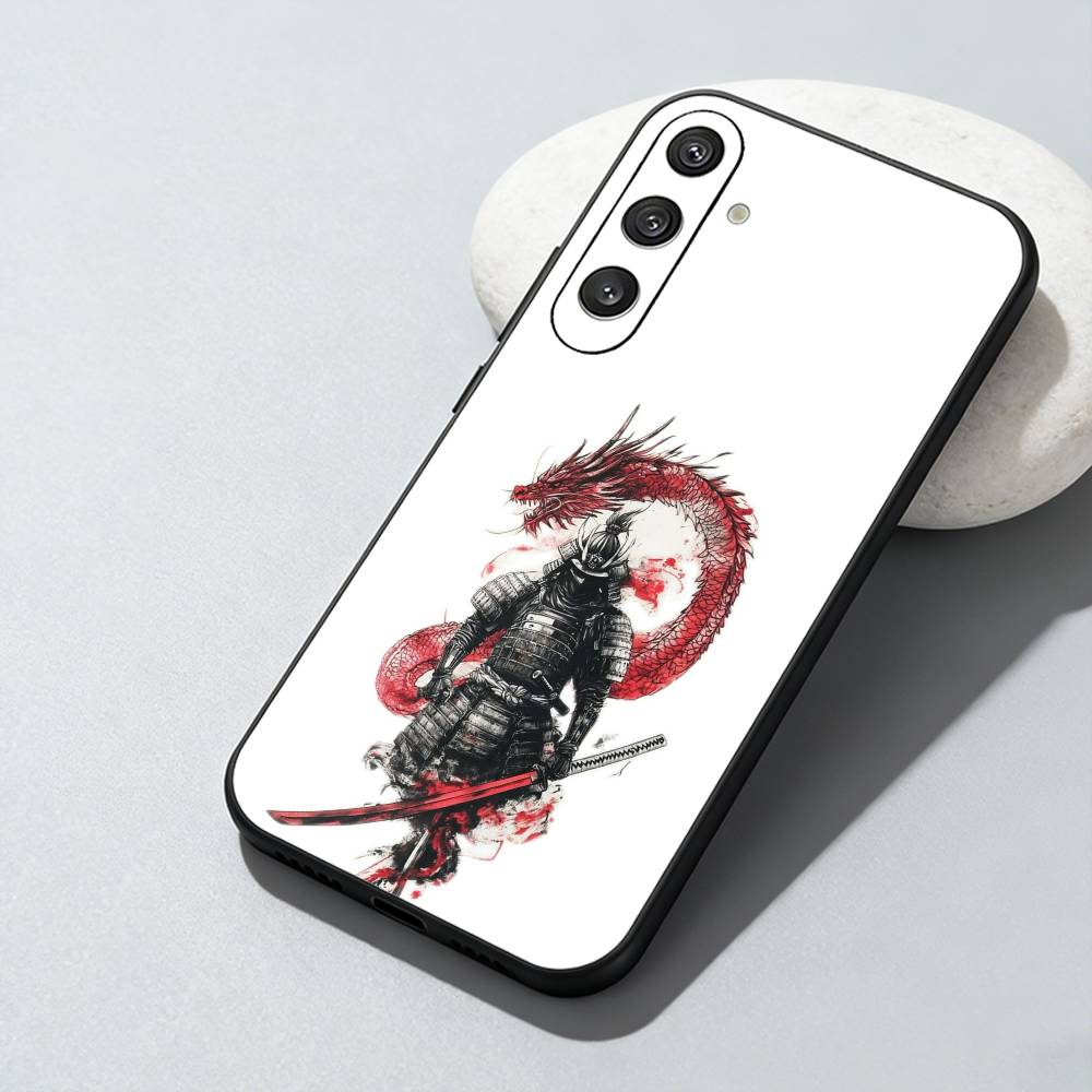 

Japanese Bushido Samurai Phone Case For Samsung Galaxy A73,A72,A71,A70,A52,A51 Others Soft Black Cover Samsung a20s