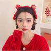 Tassel New Year Hair Band Flower Chinese Style Headdress Red Bow Headband  New Year Gift