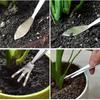 2-in-1  304 Stainless Steel Root Rake with Bonsai Tweezers with Ergonomical Handle Soil Farming Tool for Succulents Crafting