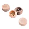 2PCS Small Round Wooden Storage Boxes Ring Box Vintage decorative Natural Craft Jewelry box Case Wedding Accessories