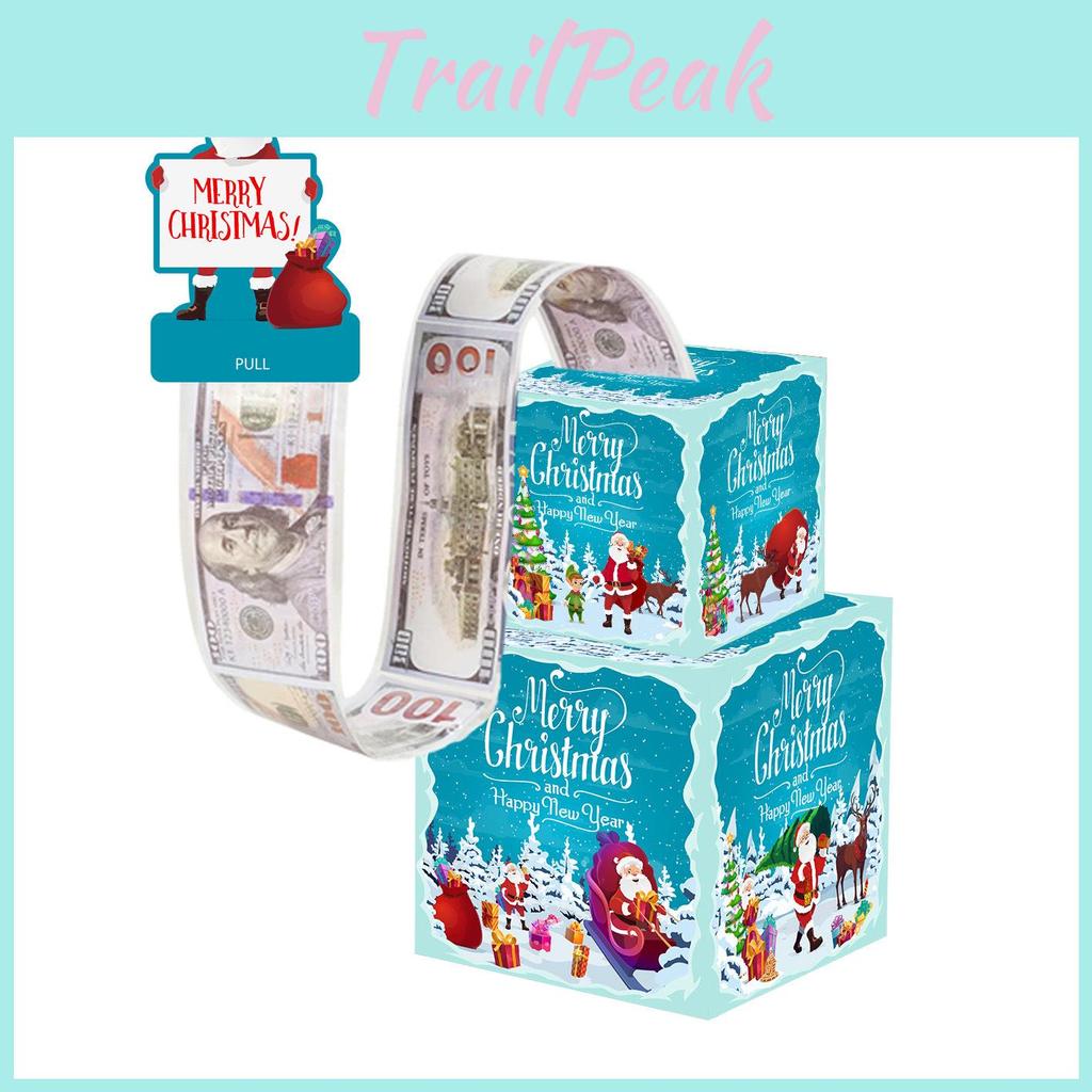 Party Christmas Holiday Decor Cardboard Double Layer Santa Gift Box Money Box