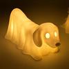 Halloween Ghost Dog Lamp Glowing Dachshund French Bulldog Nightlight LED Resin Draped Ghost Dog Figurine for Home Bedroom Desk Decor