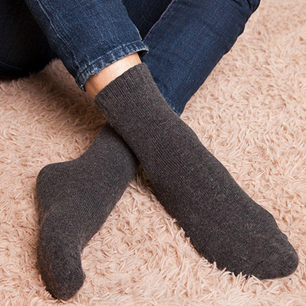 Thermal Warm Mid-calf Socks Terry Socks Wool Socks Thicker Solid Socks Cashmere Hosiery Men Socks